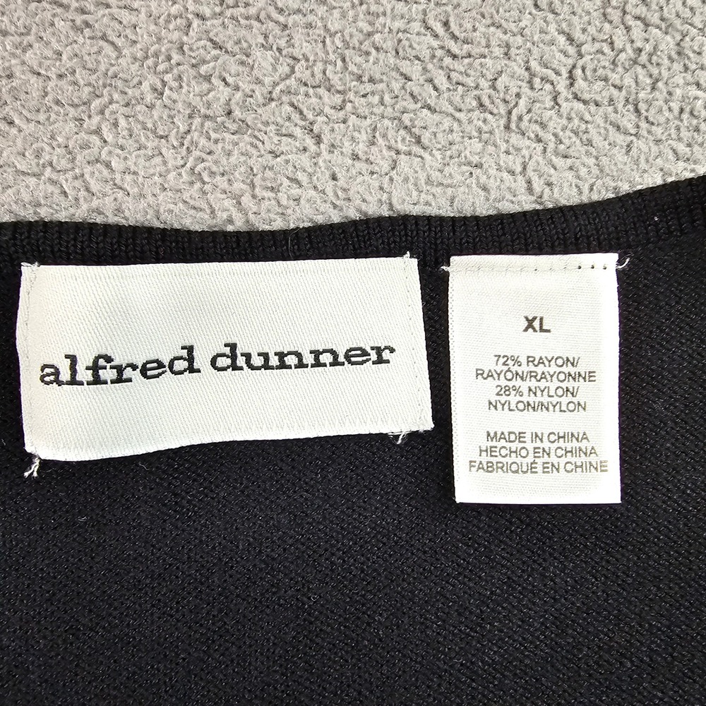 Alfred Dunner Knit Cardigan Women XL Black Floral Beaded Short Sleeve Snap Front - Picture 6 of 10